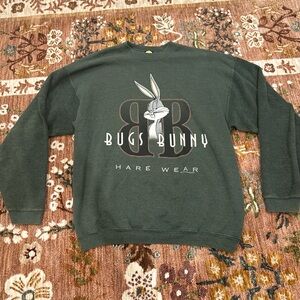 Vintage Bugs Bunny Crewneck Sweater - Dark Green